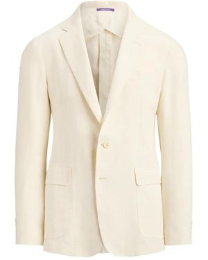 Ralph Lauren Hadley Single-Breasted Pocket Blazer - Natural