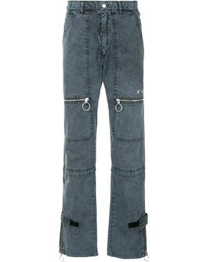 Off-White c/o Virgil Abloh Zip-Detail Straight-Leg Trousers - Blue