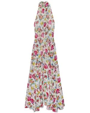 MSGM Floral-Pattern Maxi Dress - White