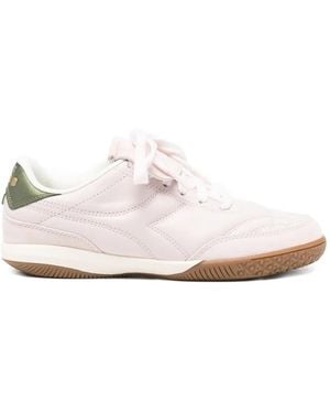 Diadora Logo-Embroidered Leather Trainers - White