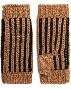 UGG Gorro a rayas con parche del logo - Marrón