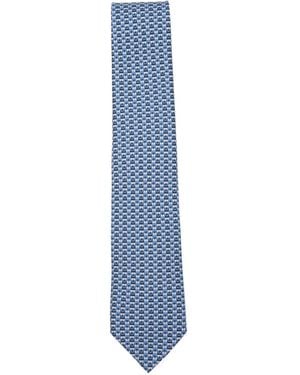 Ferragamo ガンチーニ ネクタイ - ブルー