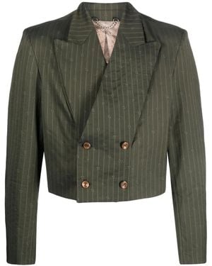Charles Jeffrey Blazer Gessato Crop - Verde