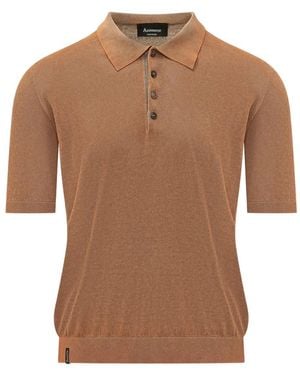 AROVESCIO Short-Sleeve Polo Shirt - Brown
