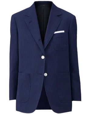 Thom Browne Textured Single-Breasted Blazer - Blue
