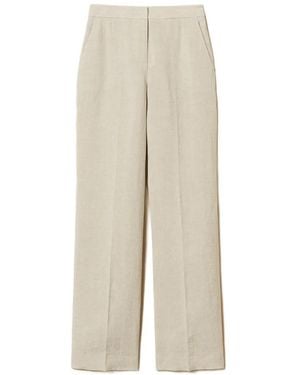 Twinset Wide Linen Pants With Lurex - White
