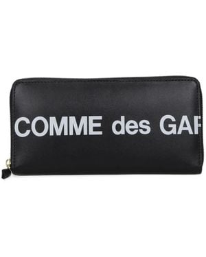 Comme des Garçons Logo-Print Leather Wallet - Black