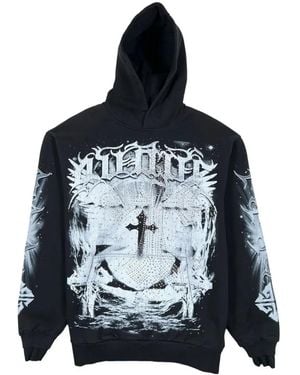 GUAPI Heavens Vault V3 Crystal-Embellished Graphic Hoodie - Blue