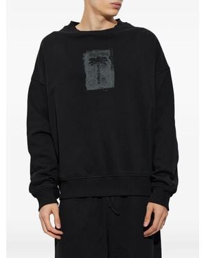 Palm Angels Palm-Print Sweatshirt - Black