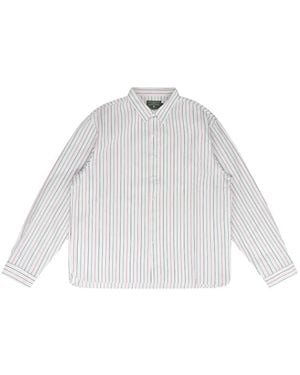 DENIM TEARS Striped Button-Up Shirt - White