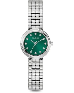Guess Reloj Analógico Plateado - Verde