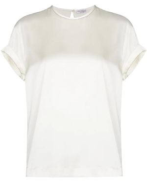 Brunello Cucinelli T-Shirt Aus Seide - Weiß