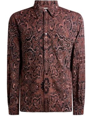 Etro Jacquard-Hemd Mit Paisleymuster - Braun