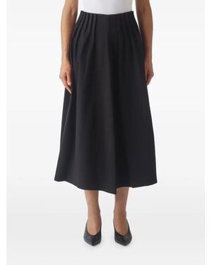 MEIMEIJ Pleated A-Line Midi Skirt - Black