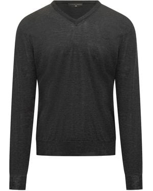 FILIPPO DE LAURENTIIS V-Neck Jumper - Black