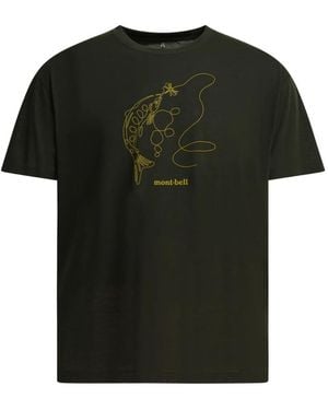 Montbell Wickron T Single Line Trout T-Shirt - Black