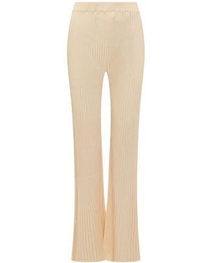 Jil Sander Ribbed-Knit Pants - Natural