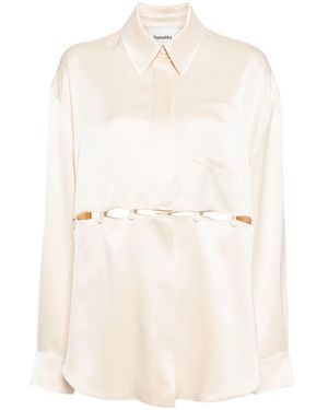 Nanushka Maxon サテンブラウス - ナチュラル