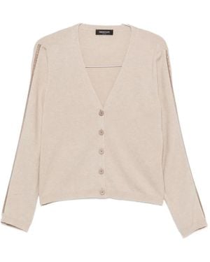 Fabiana Filippi Bead-Embellished V-Neck Cardigan - Natural