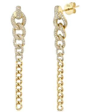 SHAY Diamond Chain-Link Earrings - Metallic