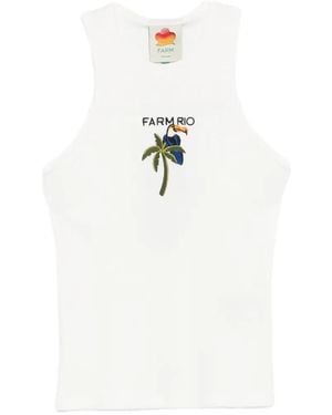 FARM Rio Embroidered Tank Top - White