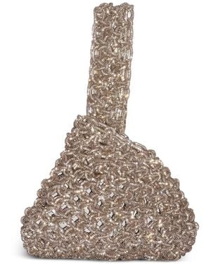 HIBOURAMA Bolso Shopper Niky Con Apliques De Cristal - Neutro