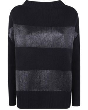 Pierantoniogaspari Gestreifter Pullover im Metallic-Look - Schwarz