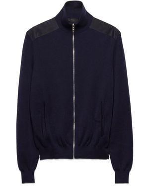 Prada Cashmere Zipper Cardigan - Blue