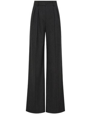Rebecca Vallance Harri Pinstripe Pleated Trousers - Black