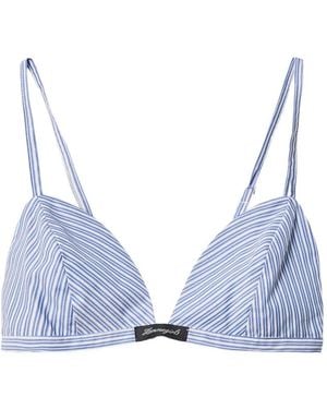 HOMMEGIRLS Gestreifter Triangel-Bikini - Blau