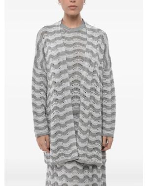 COLOUR MARKET® Zigzag Knit Cardigan - Grey