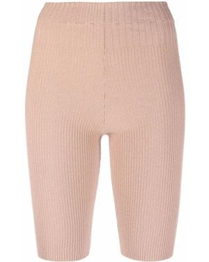 ANDREADAMO Ribbed-Knit Cycling Shorts - Natural