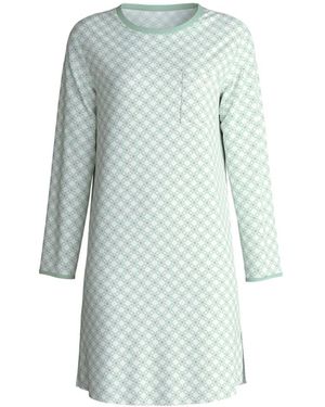 CALIDA Geometric-Print Chest-Pocket Nightdress - Blue