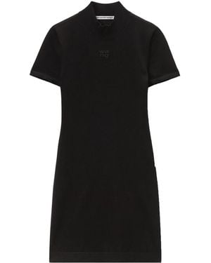 T By Alexander Wang Slim-Fit Mini Dress With High Neckline - Black