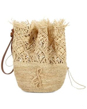 Ruslan Baginskiy Fringed Woven Bucket Bag - Natural