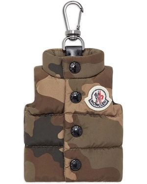 Moncler Puffer-Vest Keychain - Brown