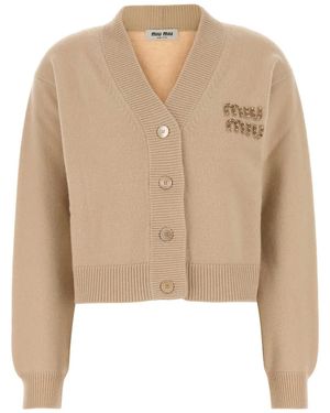 Miu Miu Cashmere Cardigan - Natural