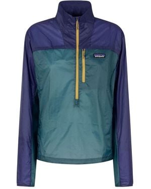 Patagonia Houdini Stash Performance Sweater Met Halve Rits - Blauw