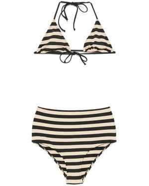 Laura Urbinati Striped High-Waisted Bikini - White