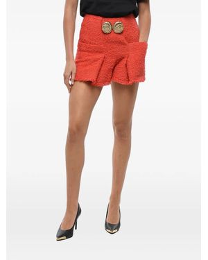 Balmain Escargot Jewel-Detail Shorts - Red