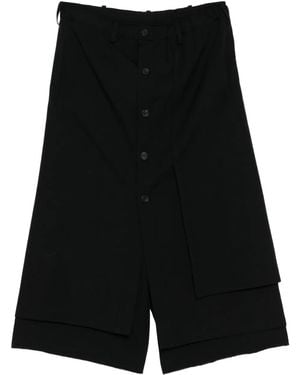 Yohji Yamamoto Gewickelte Gabardine-Hose - Schwarz