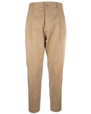 Pence Button-Fastening Pleated Pants - Natural