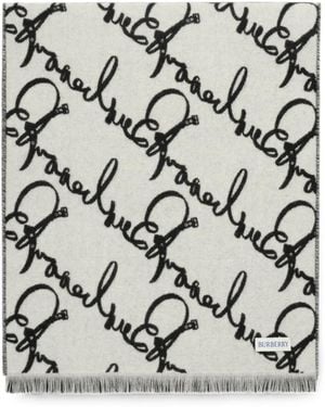 Burberry Schal Mit Gürtel - Weiß