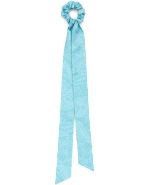 Etro Abstract-Print Scrunchie - Blue