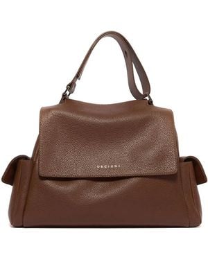 Orciani Midi Sveva Sense Cargo Logo-Detail Tote Bag - Brown