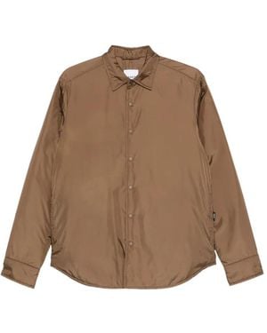 Aspesi Padded Press-Stud Shirt - Brown