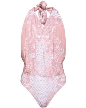 Balmain Badeanzug Mit Print - Pink