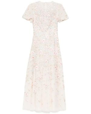 Needle & Thread Floral-Embrodairy Dress - White
