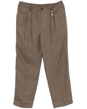 Manuel Ritz Drawstring-Fastening Pleated Pants - Gray