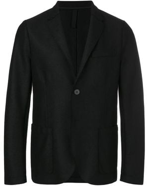 Harris Wharf London Single-Breasted Virgin Wool Blazer - Black